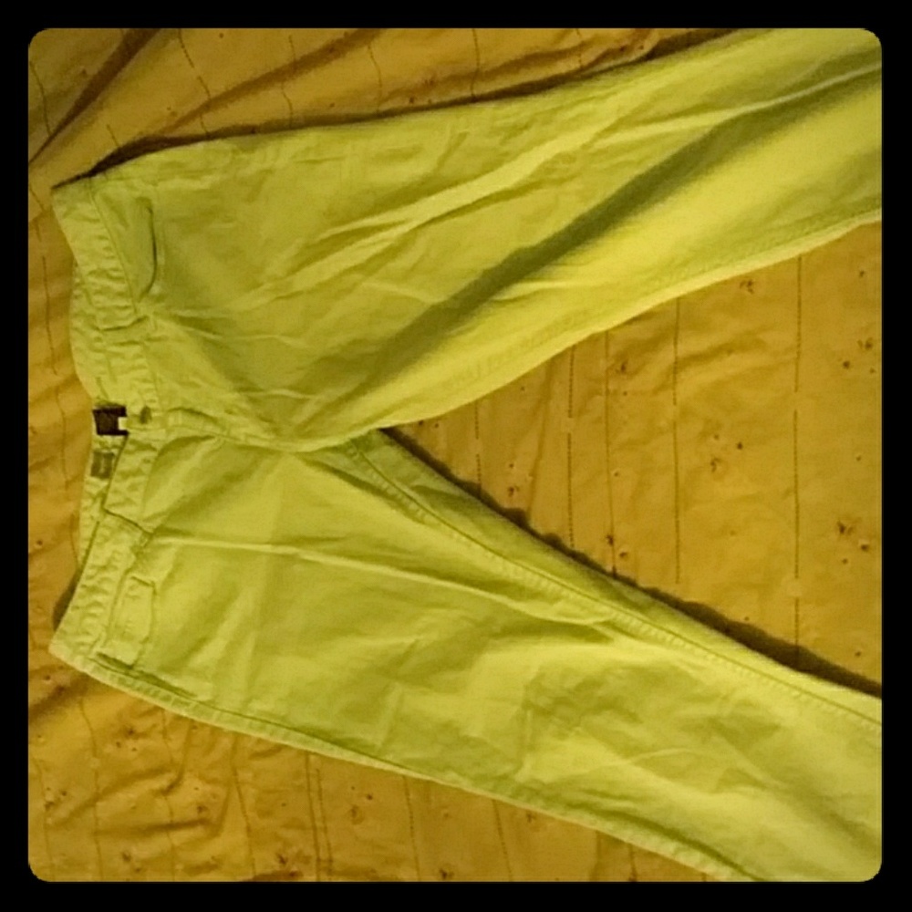 Pair of Sea green skinny jeans